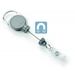 Durable 8329 10 Grey Retractable reel EXTRA STRONG with snap button strap + keyring